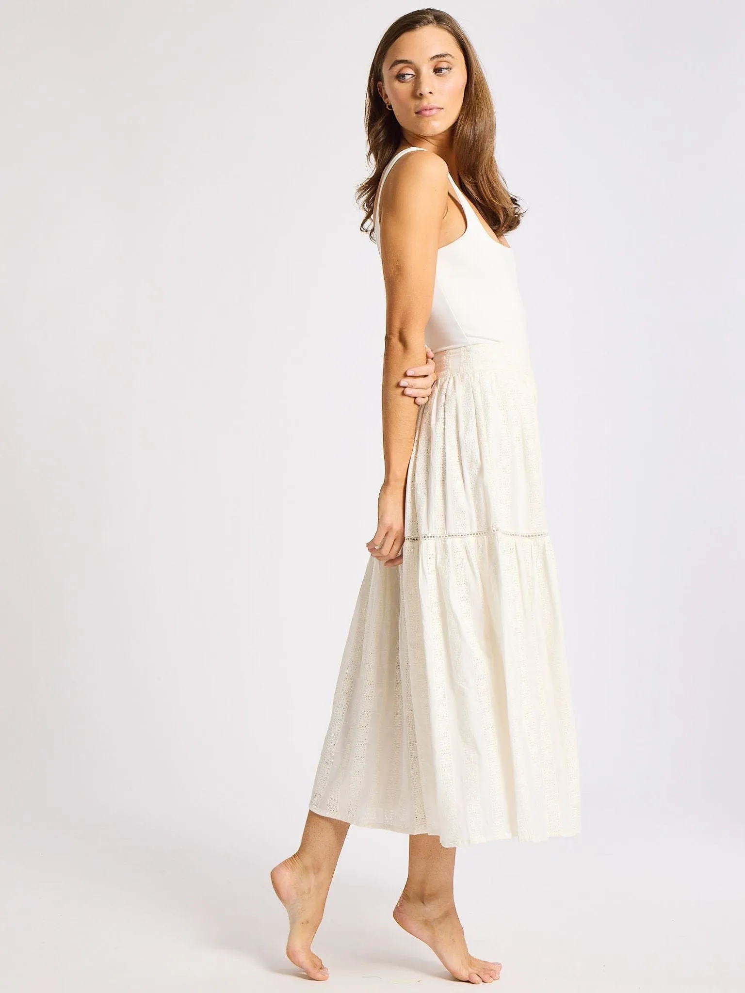 Betty Skirt in Ivory Eyelet city woman