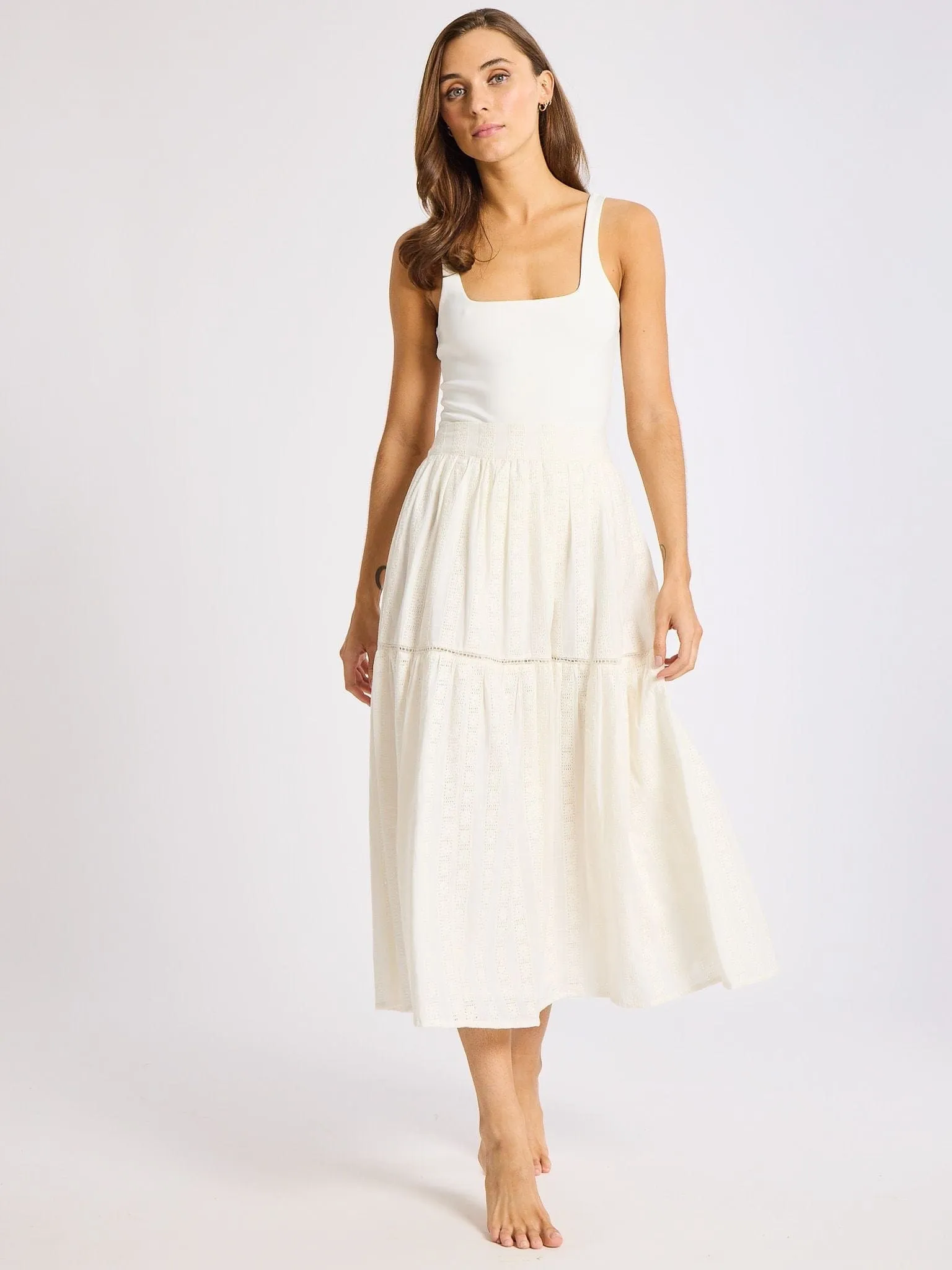 Betty Skirt in Ivory Eyelet classic model