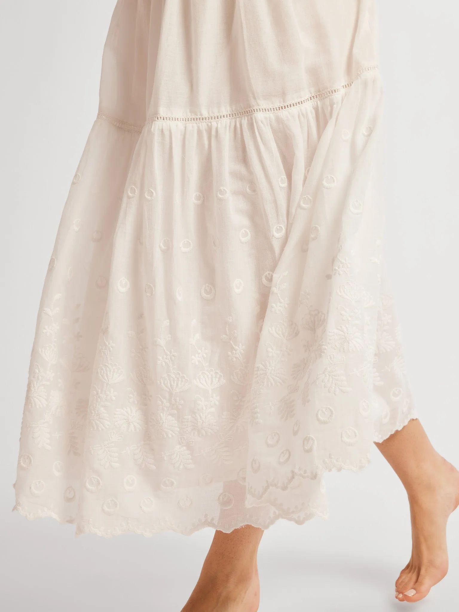 Betty Skirt in White Petal Embroidery campus life