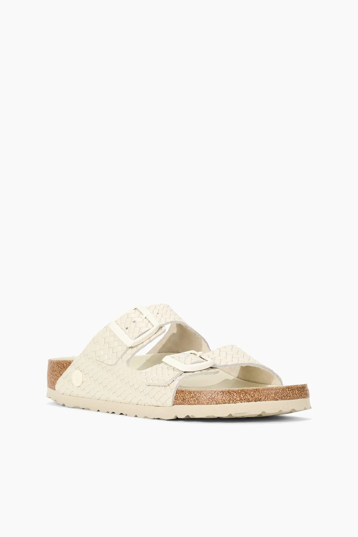 BIRKENSTOCK ARIZONA WOVEN EMBOSSED SANDAL | ECRU hiking easy