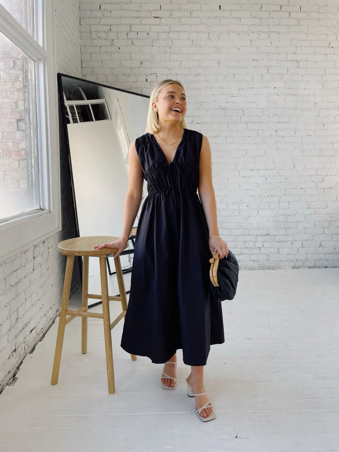Bisette Smocked Dress comfy mode