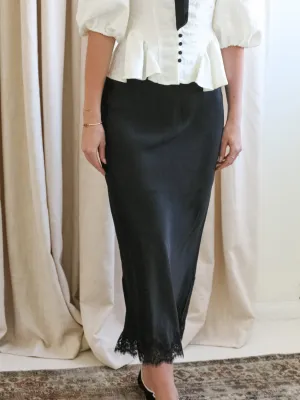 Black Lace Slip Skirt evening gala
