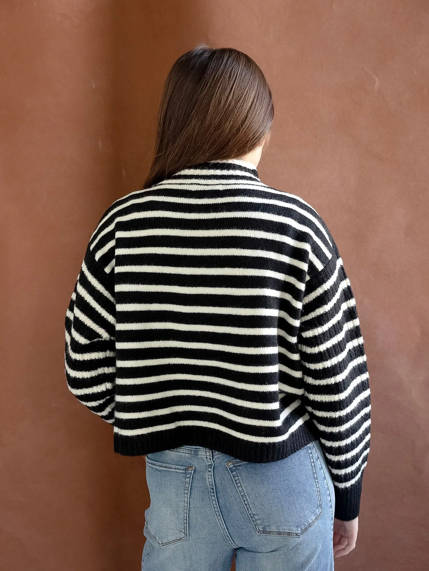 Black Striped Pullover Simple Mood