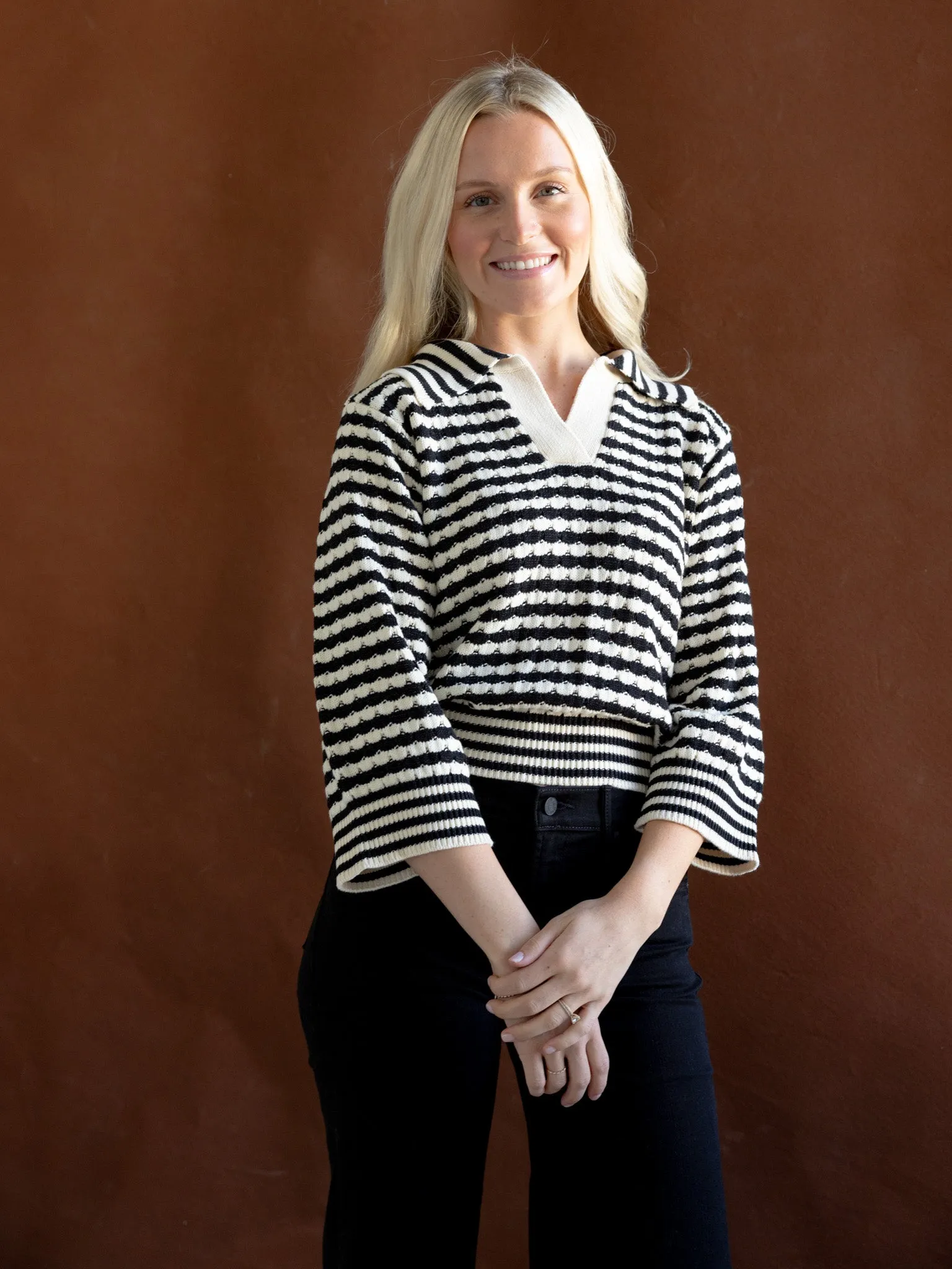 Blaire Striped Sweater Black Simple Fit