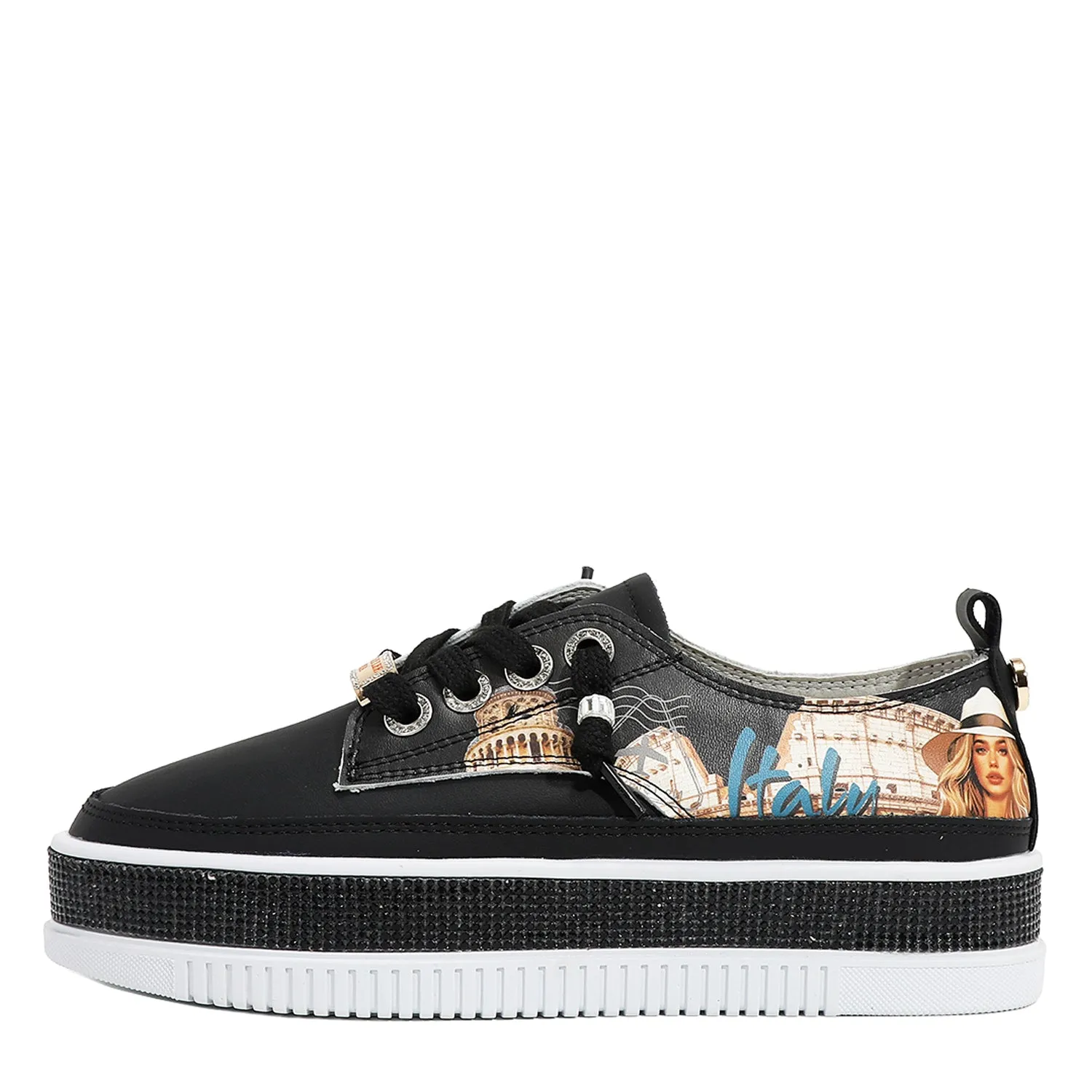 BLING PLATFORM LEATHER SNEAKER colorful options