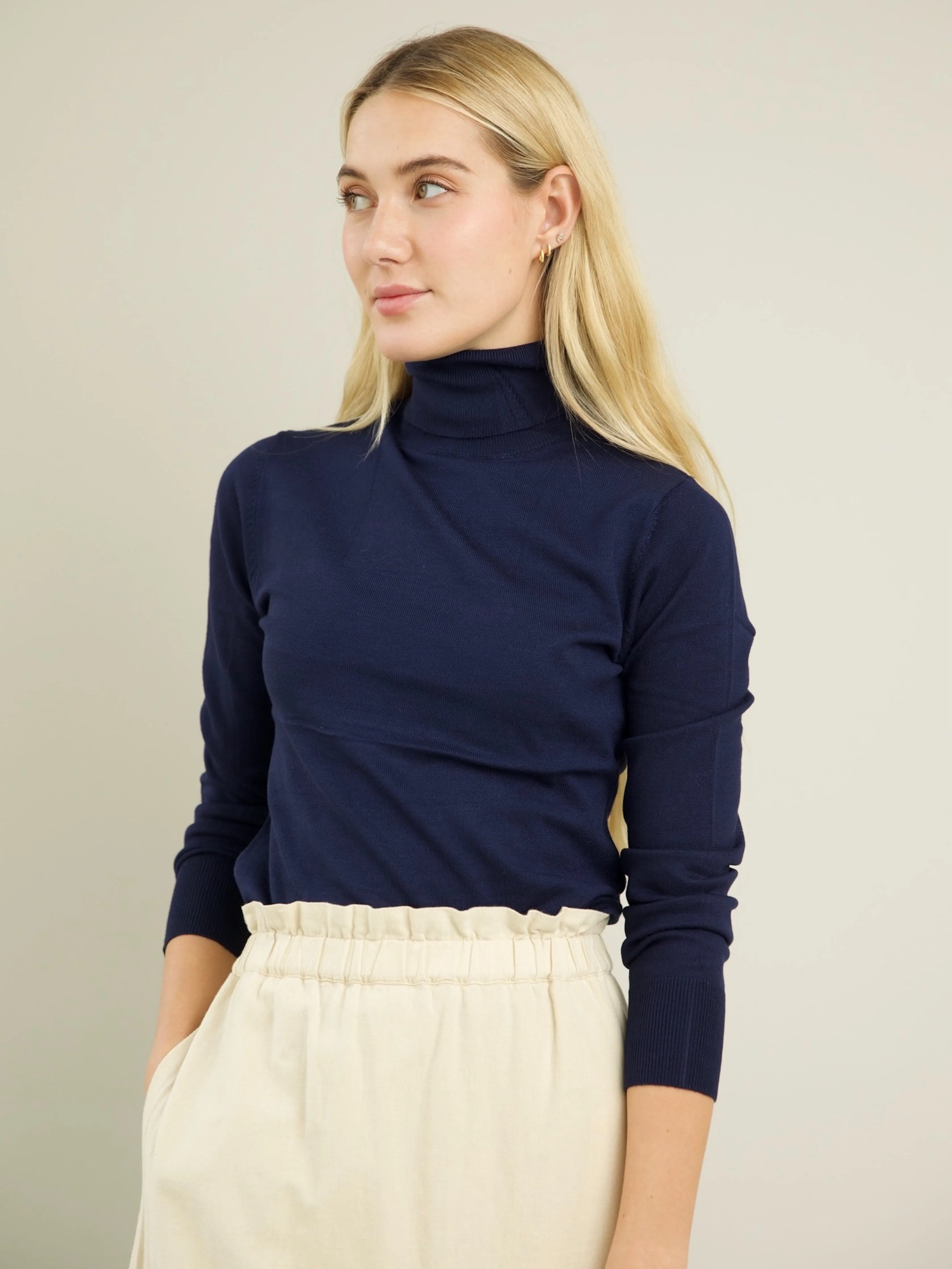 Blythe Turtleneck - Navy Touch Light