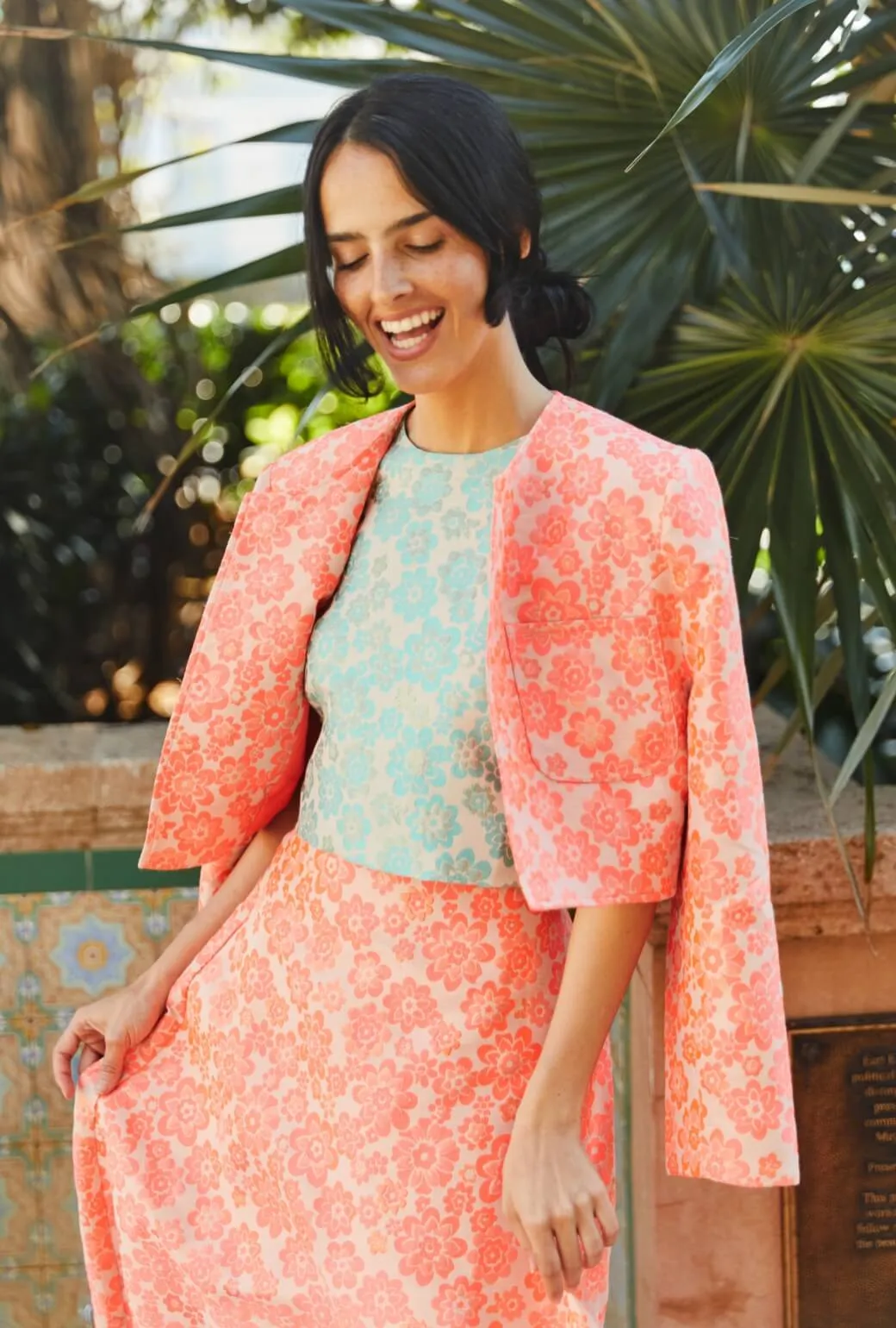 Bolero Blazer - Coral Brightline all-weather fit