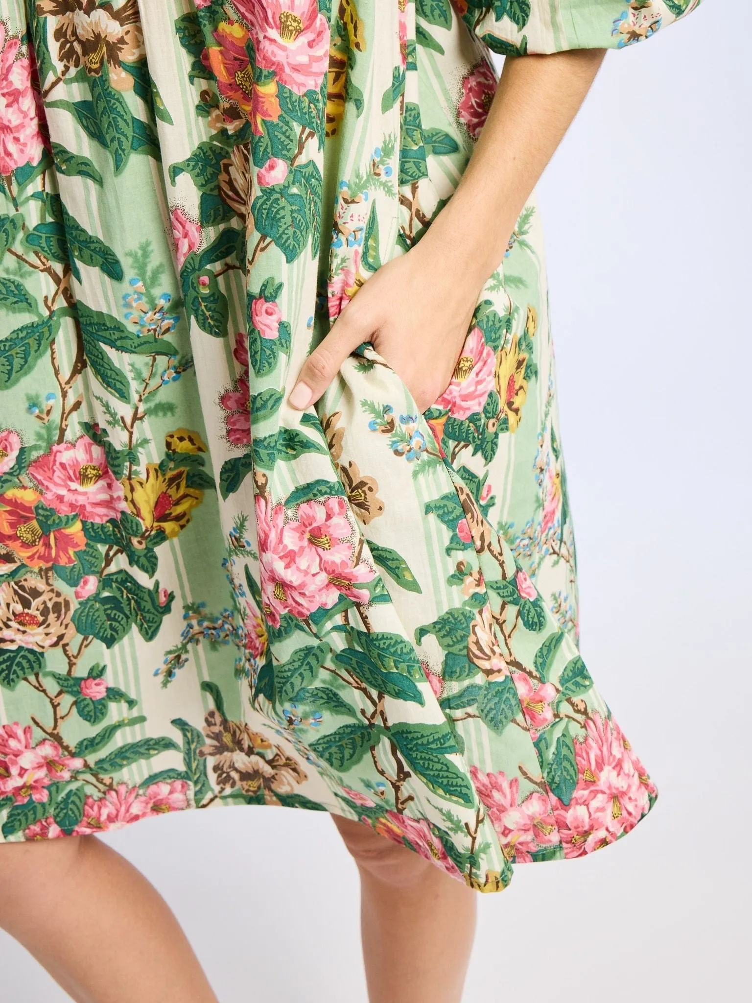Bonnie Dress in Garden Stripe soft layers