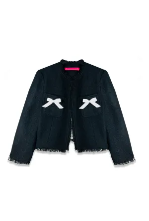 Bow Blazer - Black Tweed quiet shield
