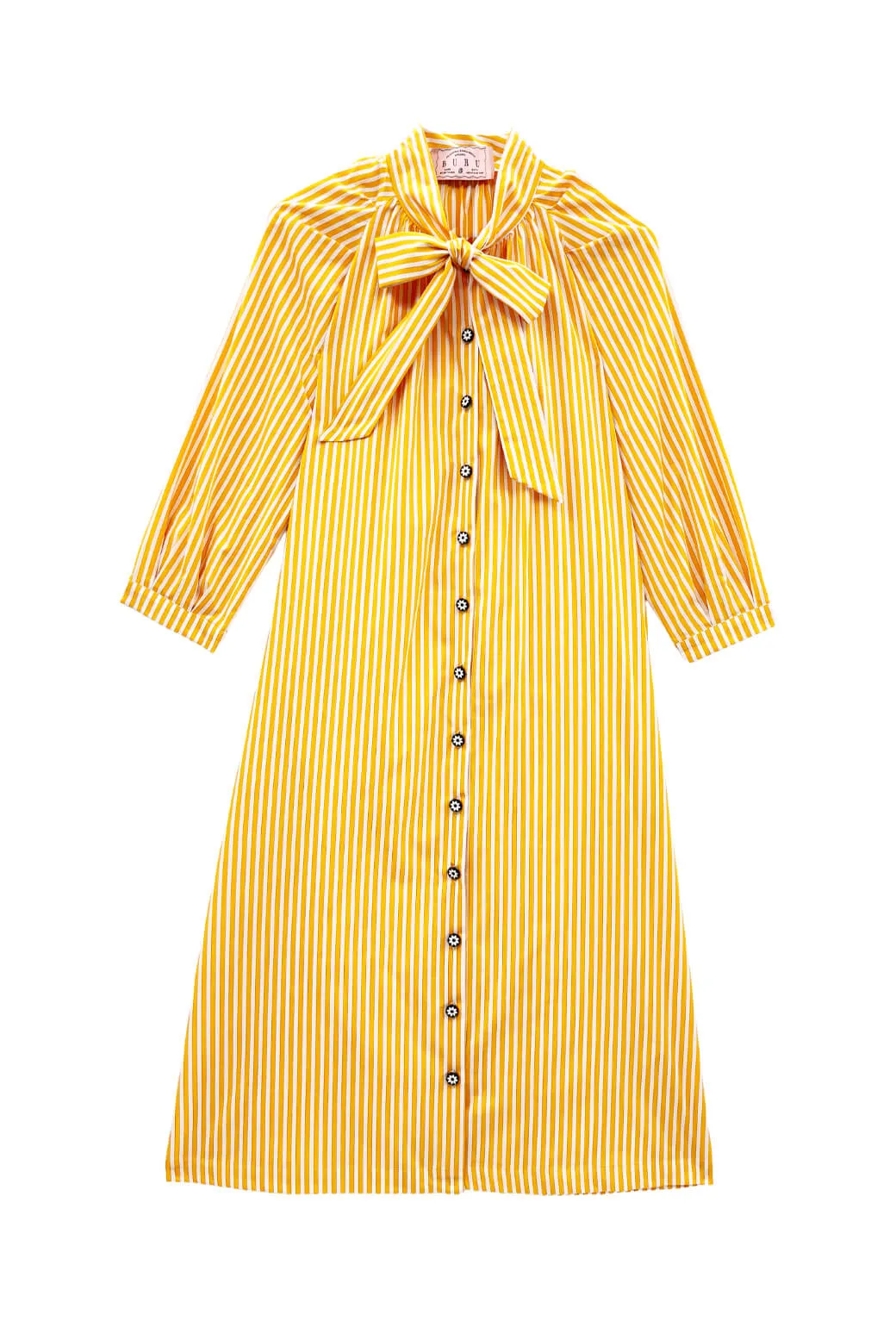 Bow Housecoat - Marigold Stripe fresh comfort