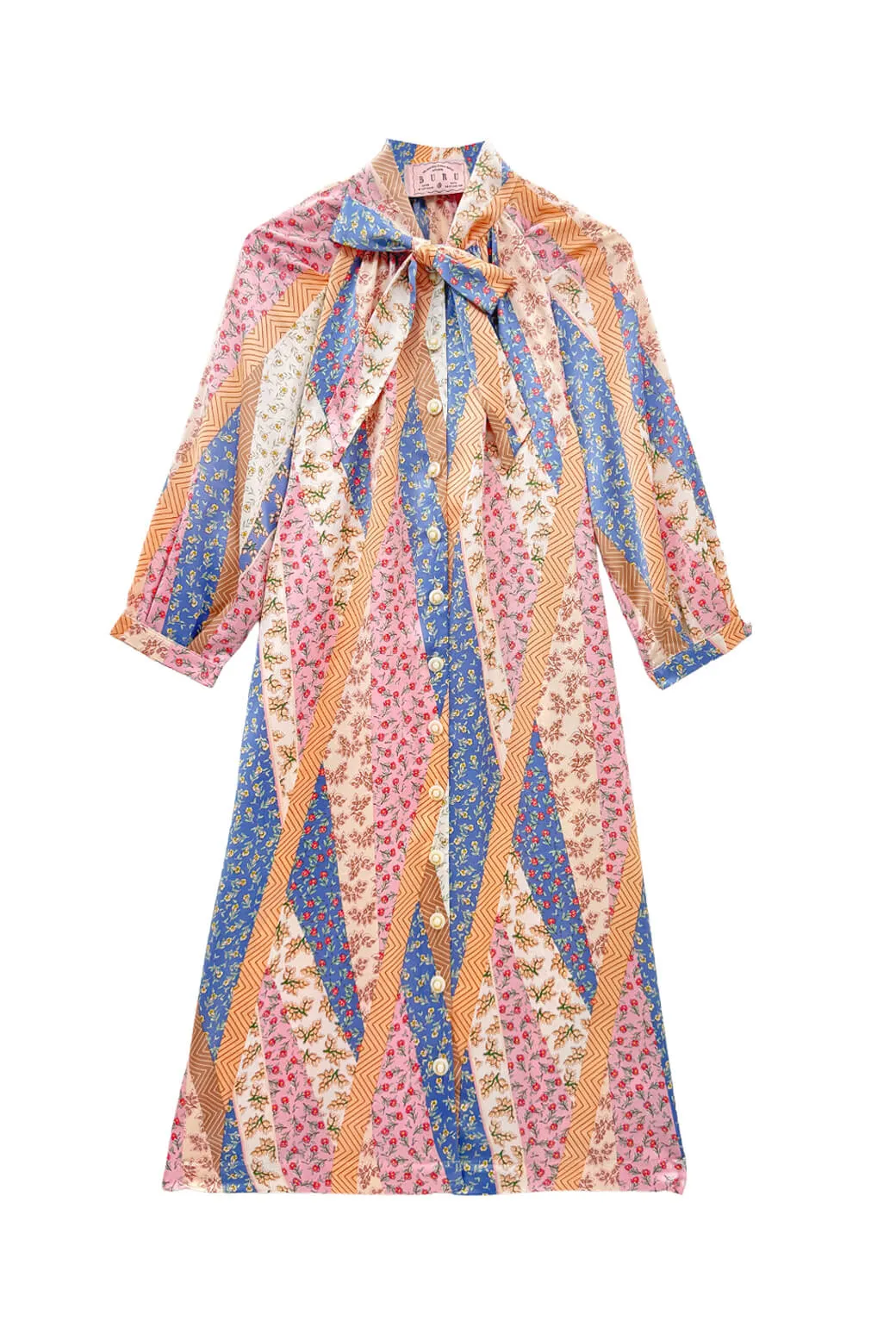 Bow Housecoat - Patchwork Pink dress up