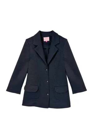 Boyfriend Blazer - Black Python Knit shadow mode