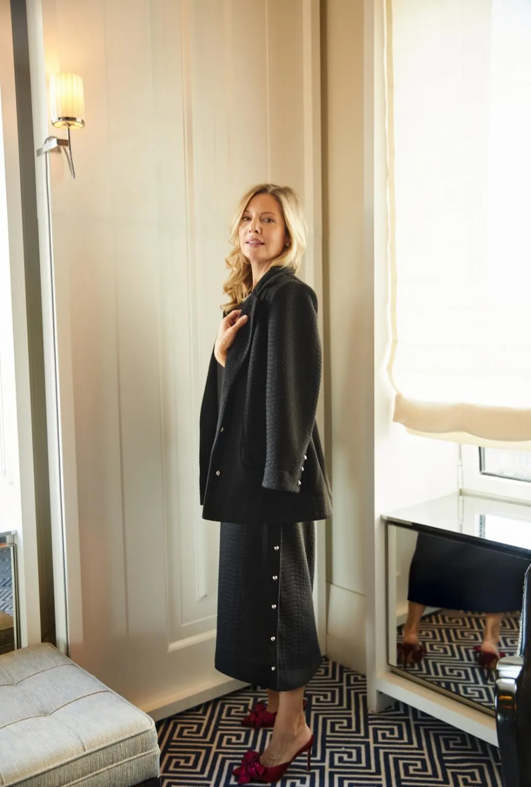 Boyfriend Blazer - Black Python Knit commute edge