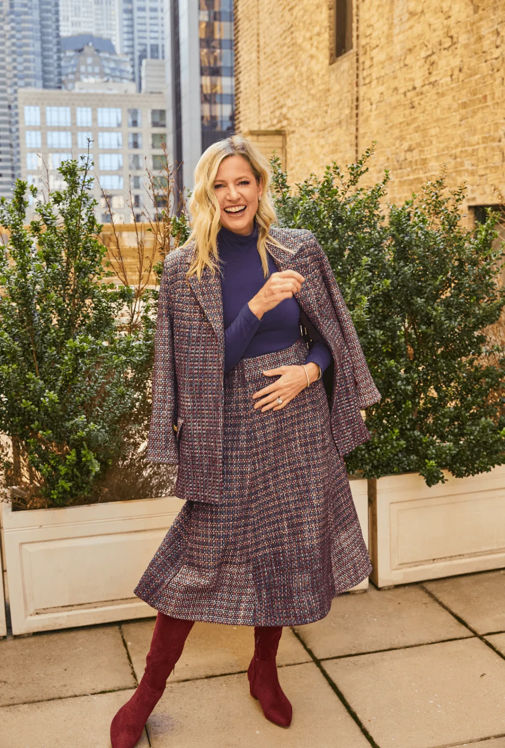 Boyfriend Blazer - Cranberry Tweed steady flair