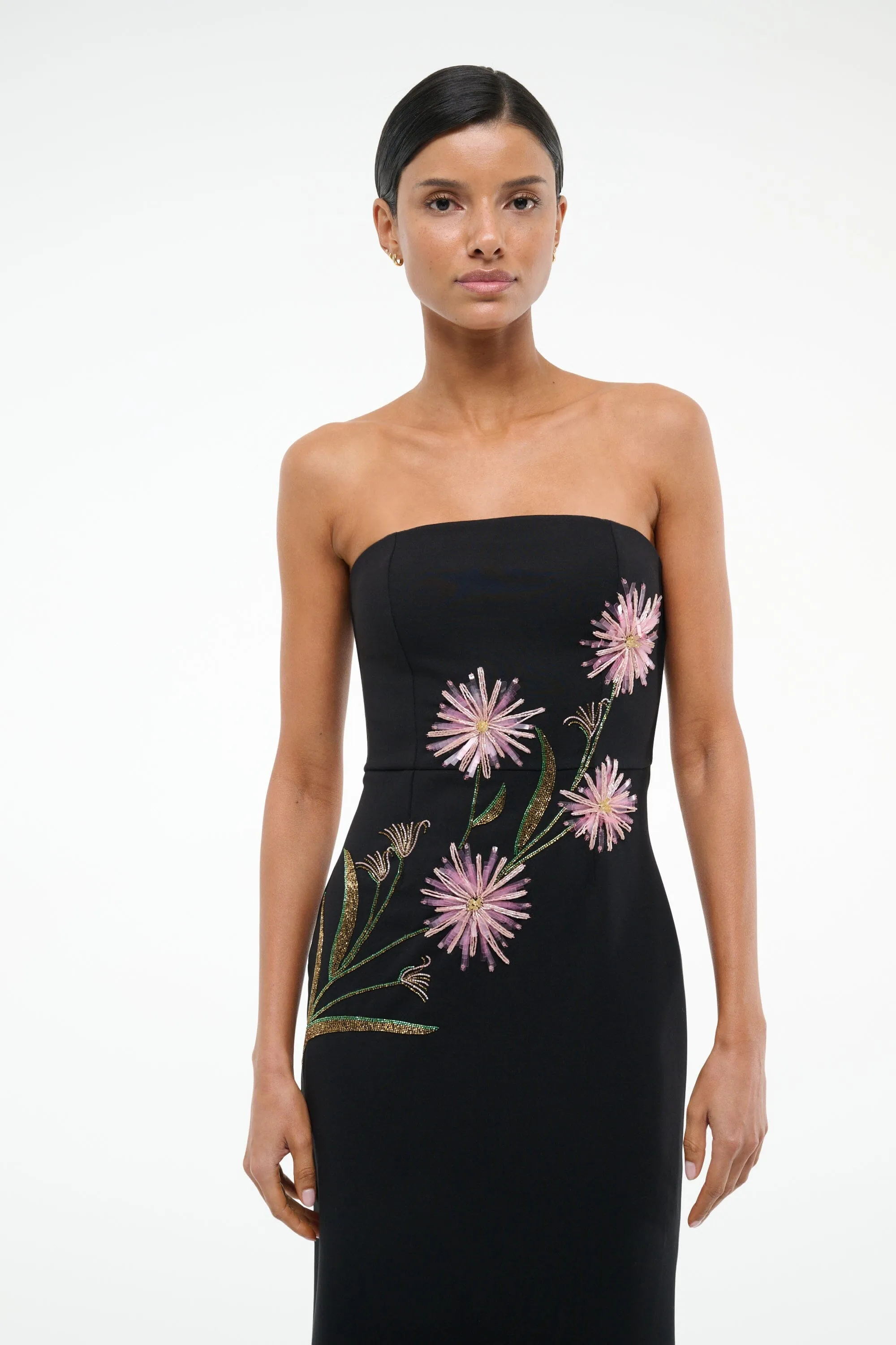 BROOKE DRESS | DAHLIA DAYDREAM BLACK coastal look