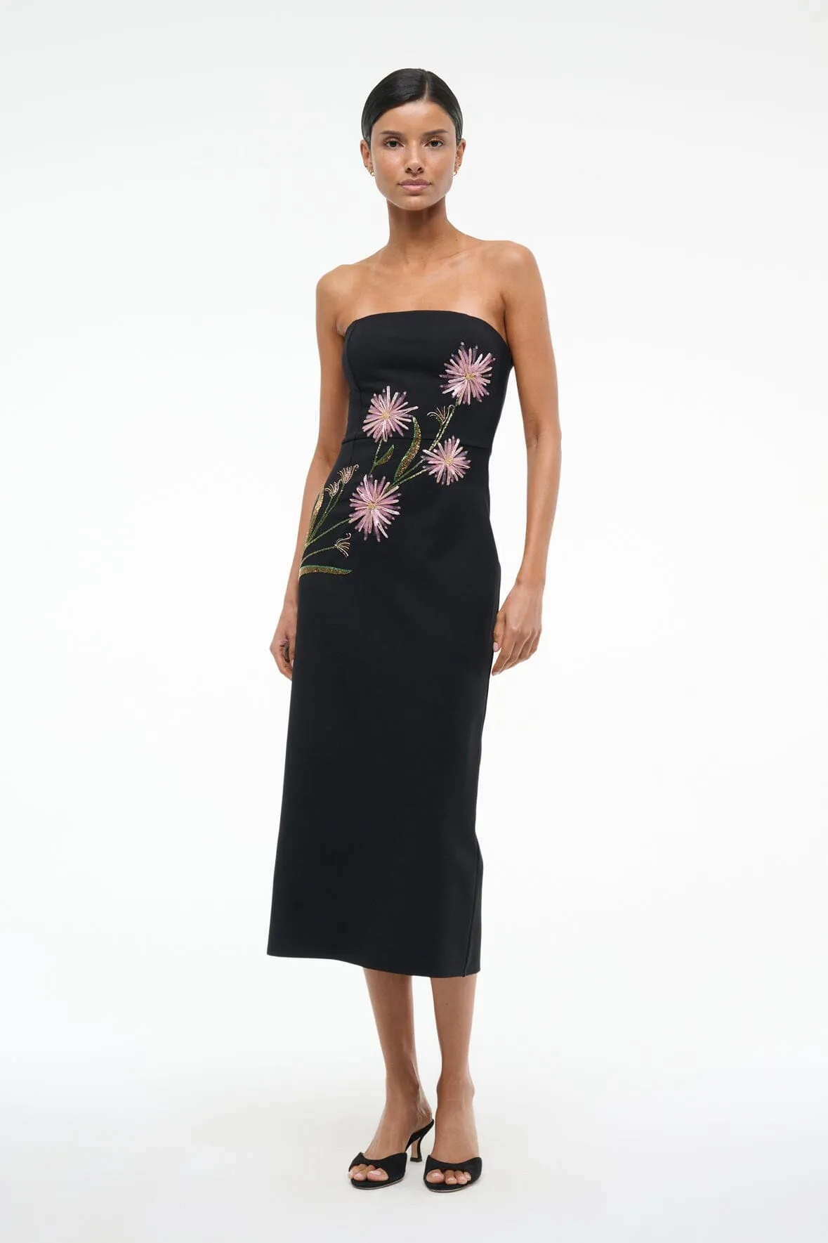 BROOKE DRESS | DAHLIA DAYDREAM BLACK weekend glam