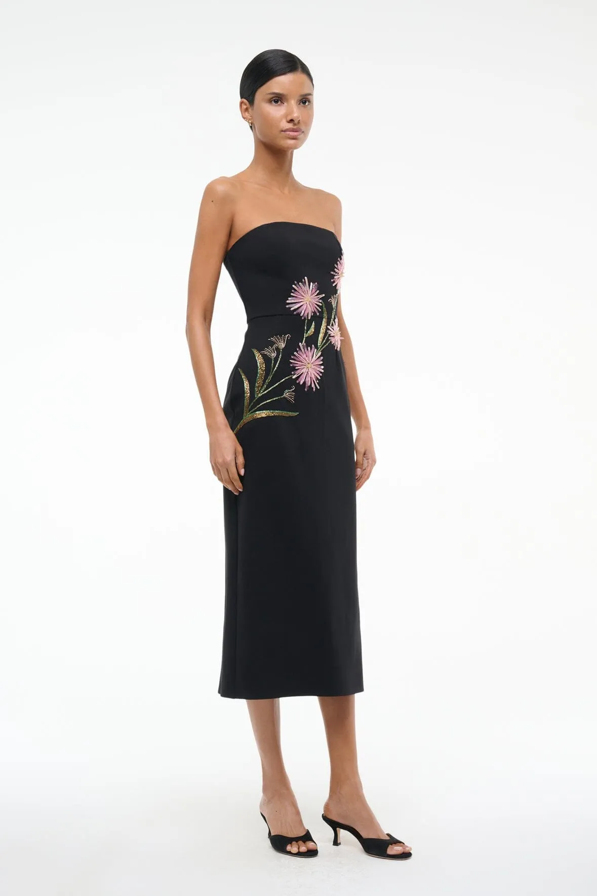 BROOKE DRESS | DAHLIA DAYDREAM BLACK soft layers