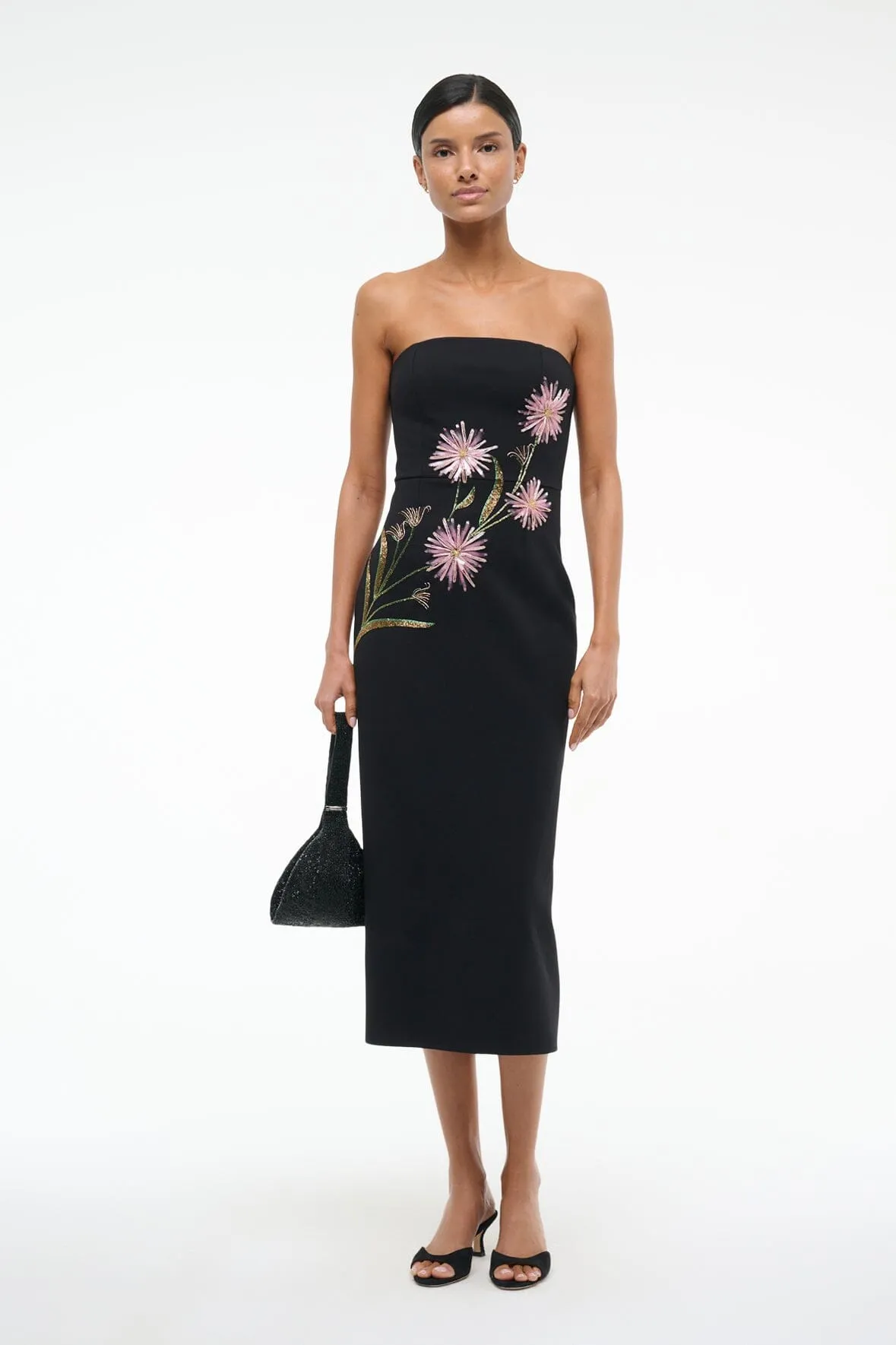 BROOKE DRESS | DAHLIA DAYDREAM BLACK refined feel