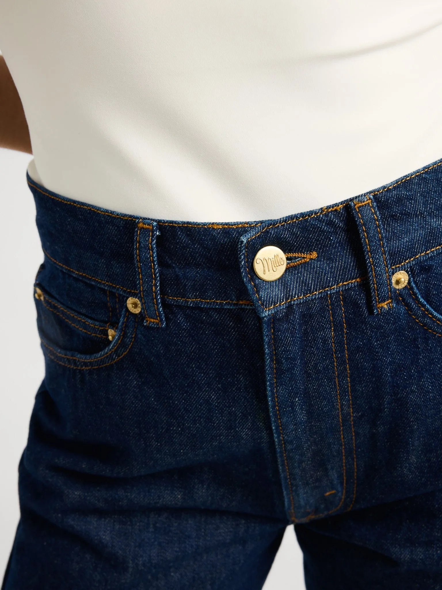 Brooke Mid Rise Slim Fit Jean in Dark Rinse relaxed style