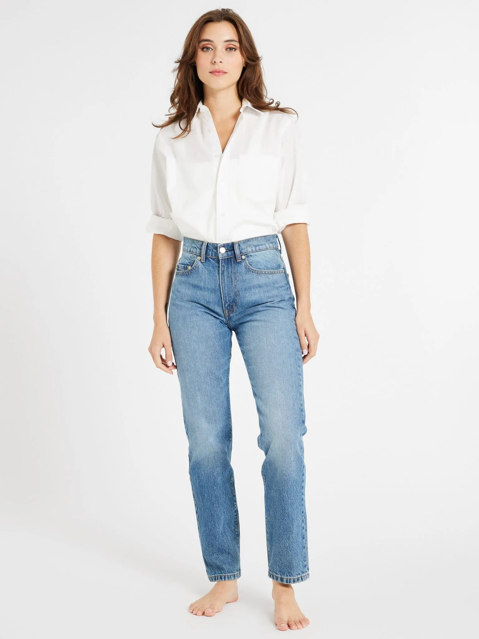 Brooke Mid Rise Slim Fit Jean in Montecito sporty look
