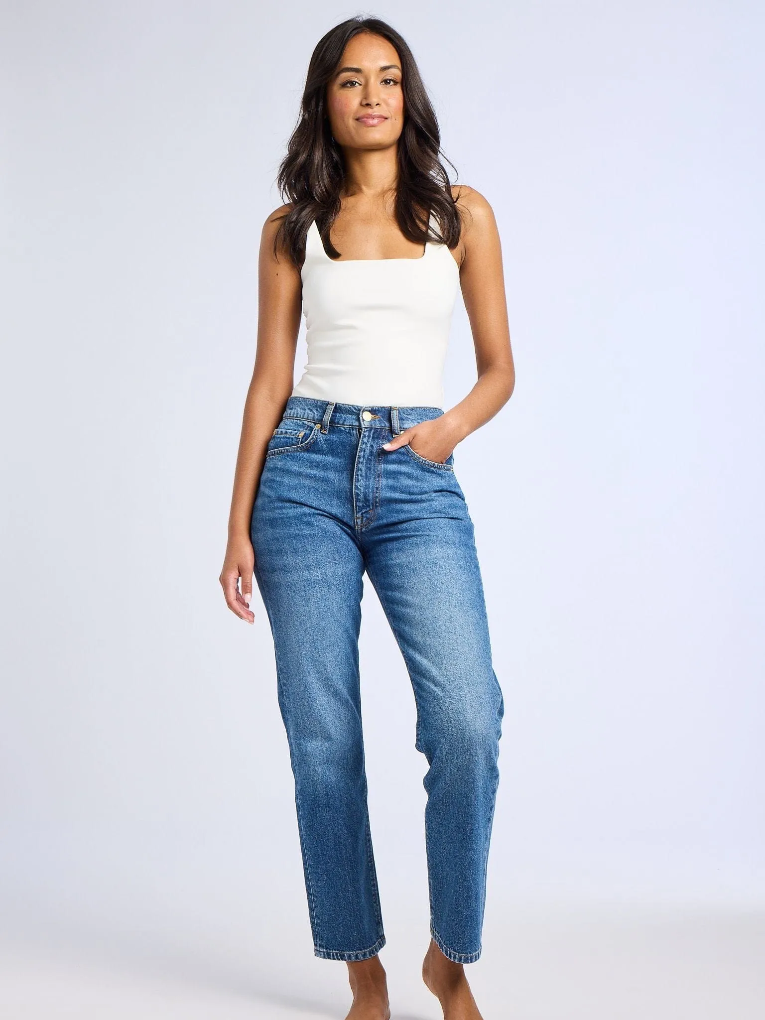 Brooke Mid Rise Slim Fit Jean in Topanga smart fabric