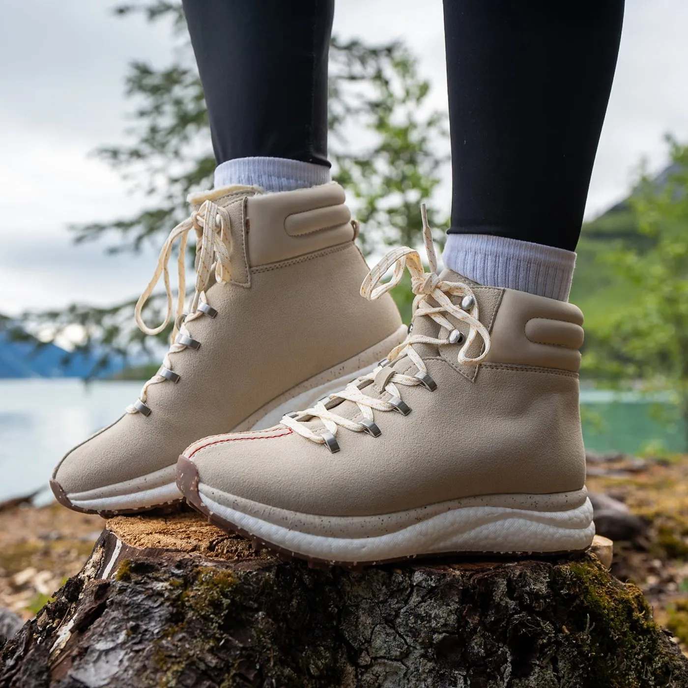 BUCKLY in BEIGE Sneaker Boots Shock design
