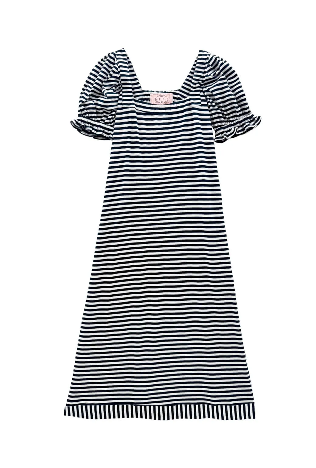 Buru x Kristin Kennedy Hampton Dress - Navy & White Stripe Knit feminine side