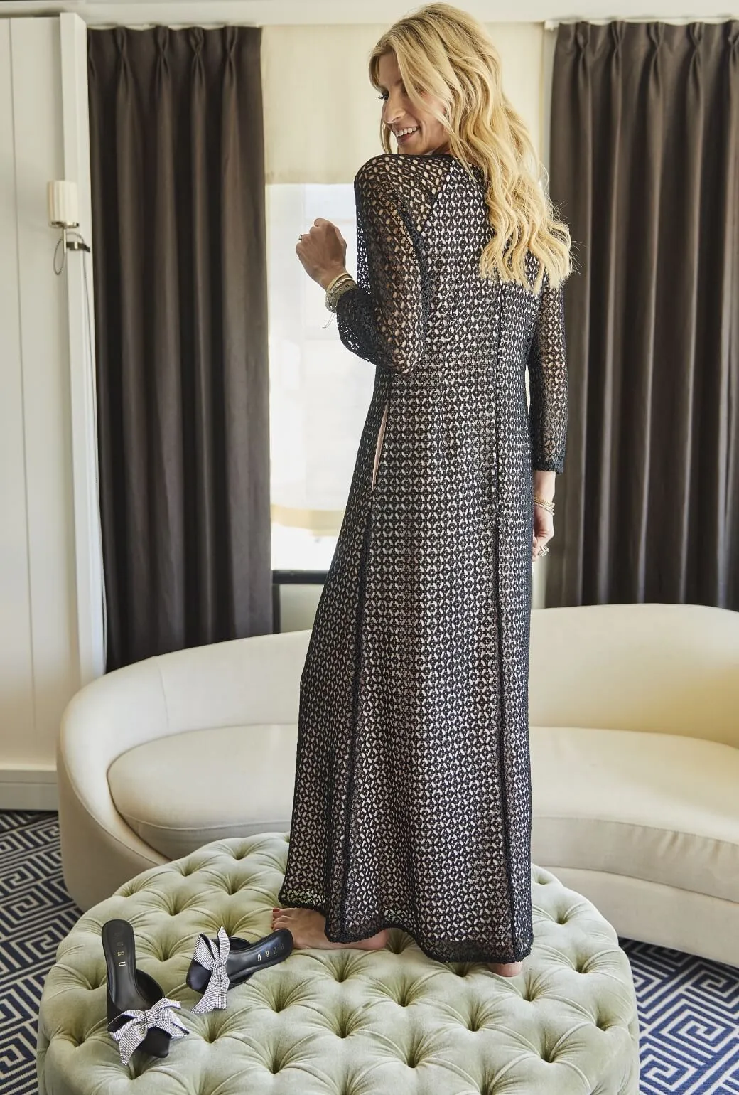 Buru x Kristin Kennedy Keyhole Astor Dress - Black Lace girl mood