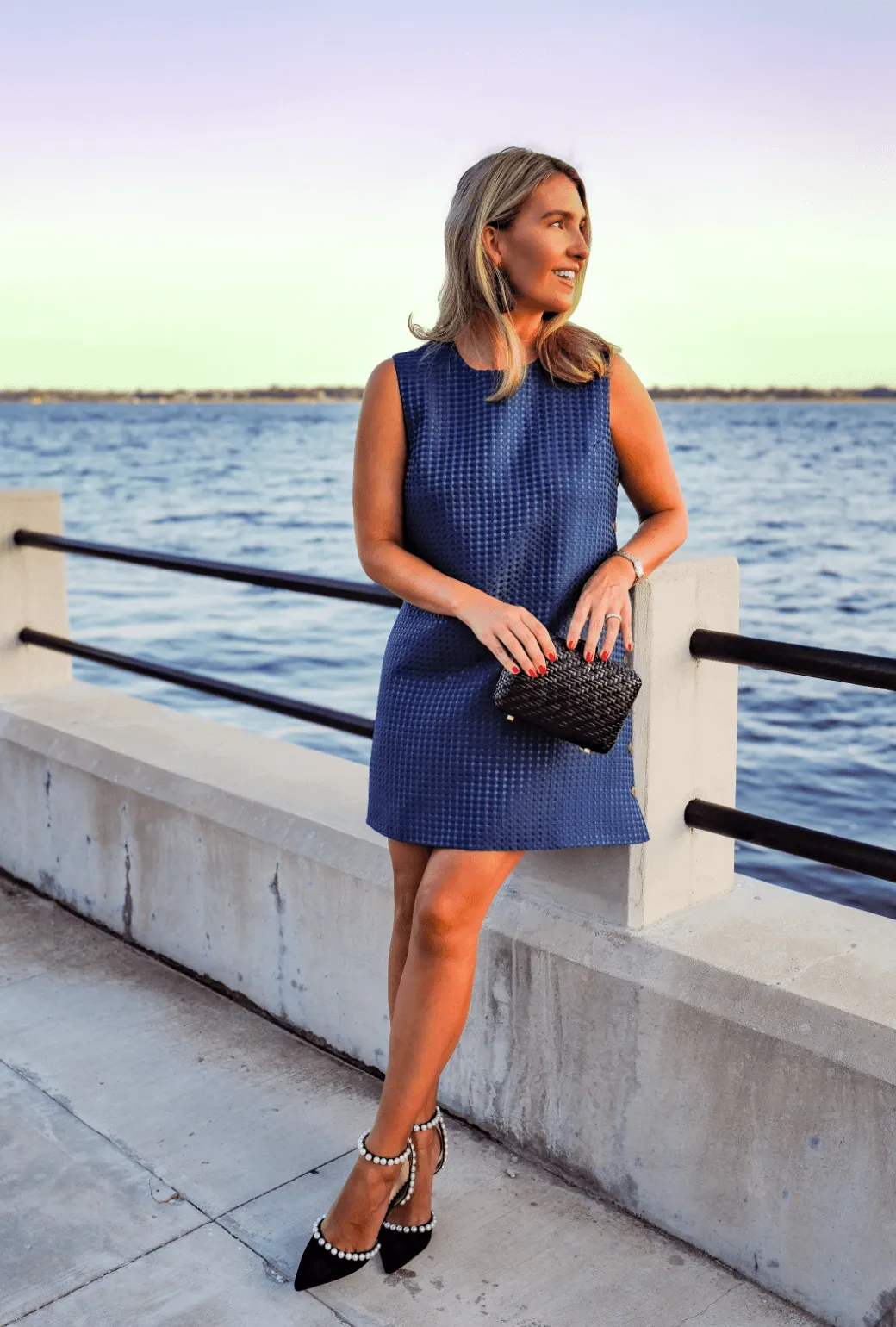 Buru x Megan Stokes Jackie Dress - Chelsea Blue Dot sunshine days