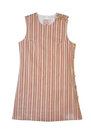 Buru x Megan Stokes Jackie Dress - Poppy and Brown Stripe refined feel