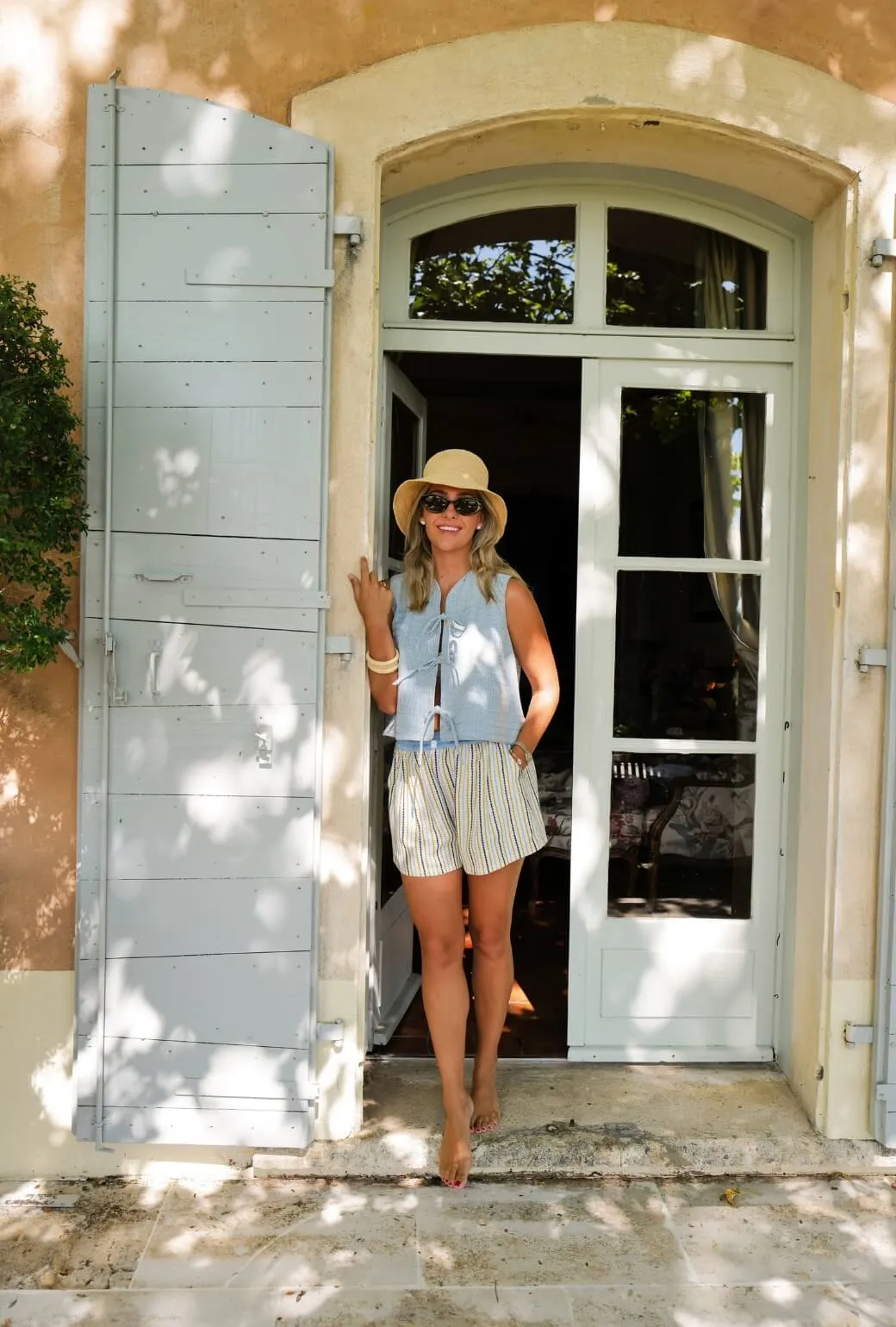 Buru x Megan Stokes  The Fife Vest - Embroidered Chambray modern flair
