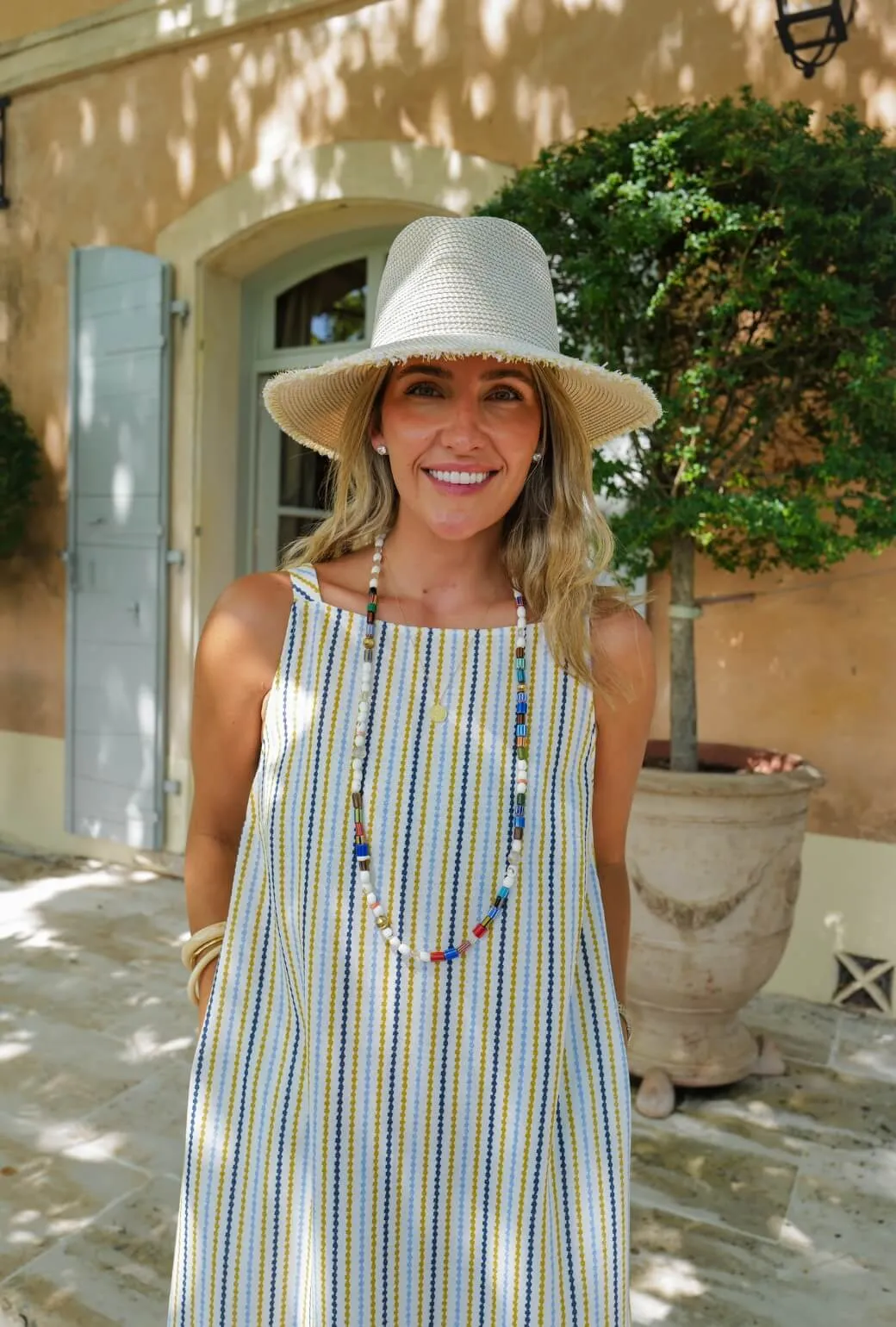 Buru x Megan Stokes The Megan MIDI Dress - Popcorn Stripe daily glam