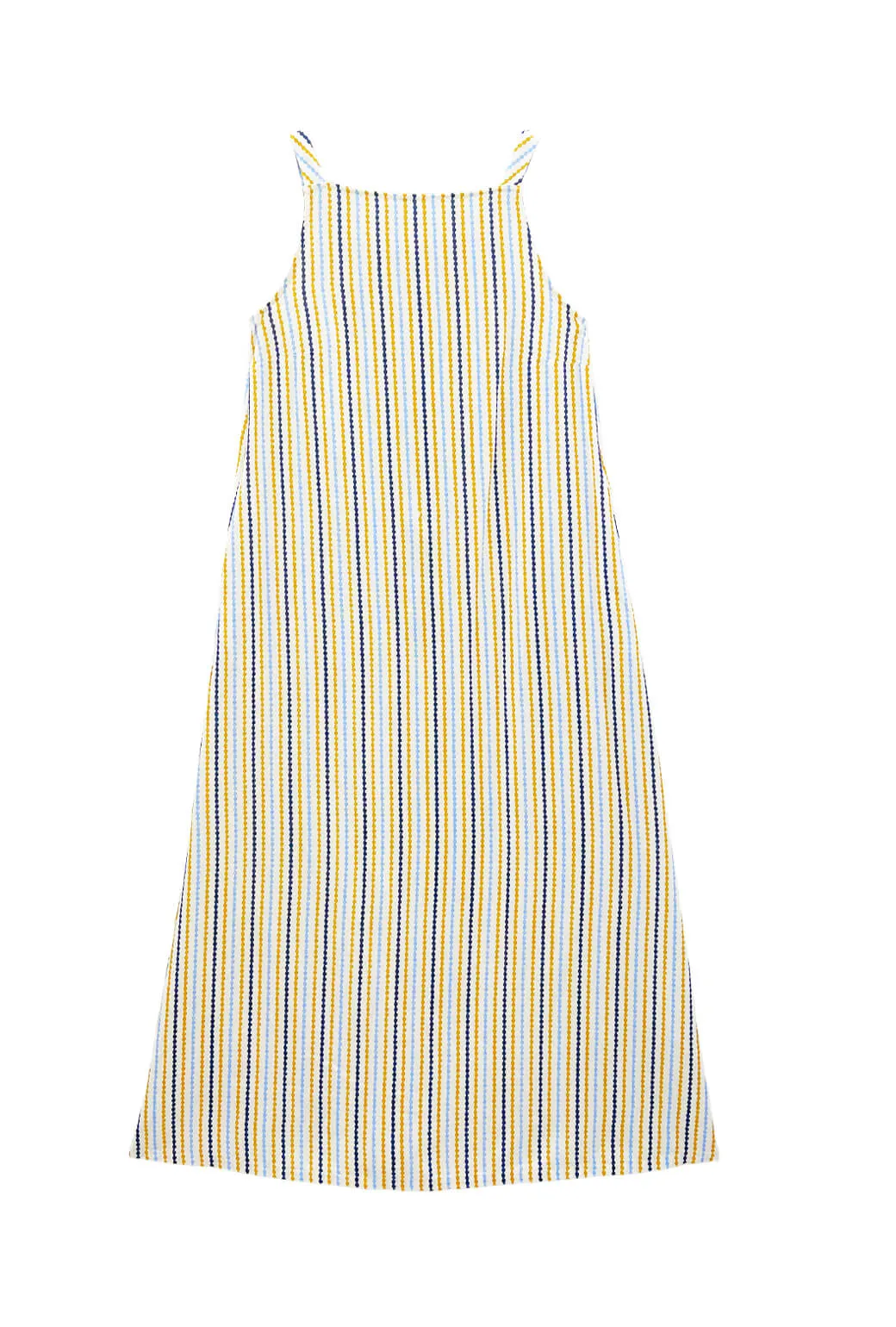 Buru x Megan Stokes The Megan MIDI Dress - Popcorn Stripe serene glow