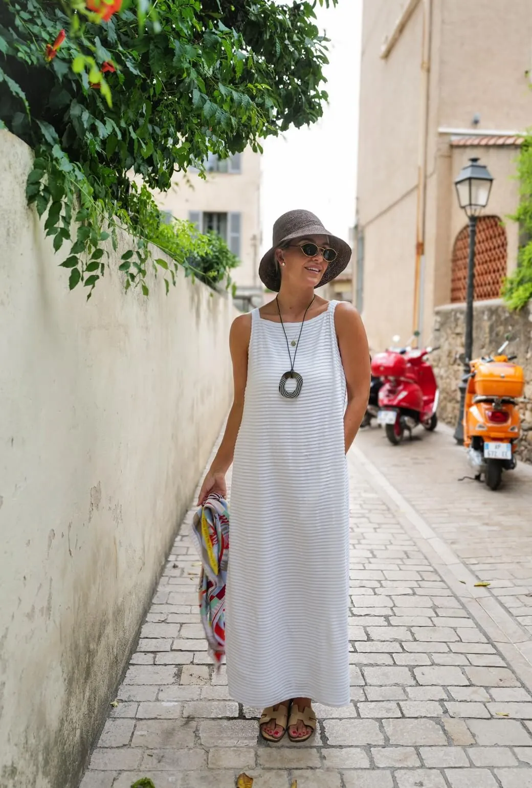Buru x Megan Stokes The Megan MIDI Dress - White Pintuck Knit weekend getaway