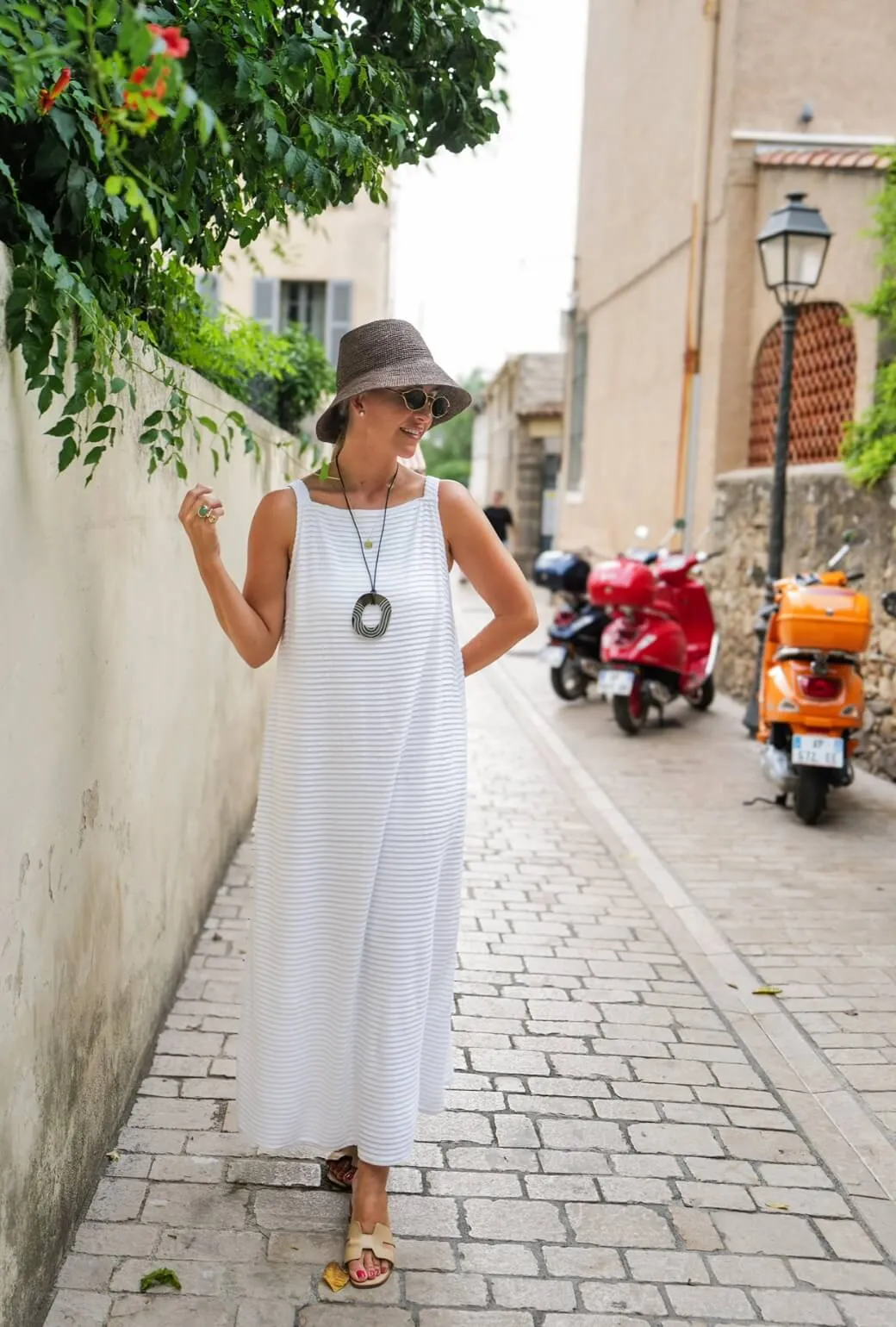 Buru x Megan Stokes The Megan MIDI Dress - White Pintuck Knit daytime glam