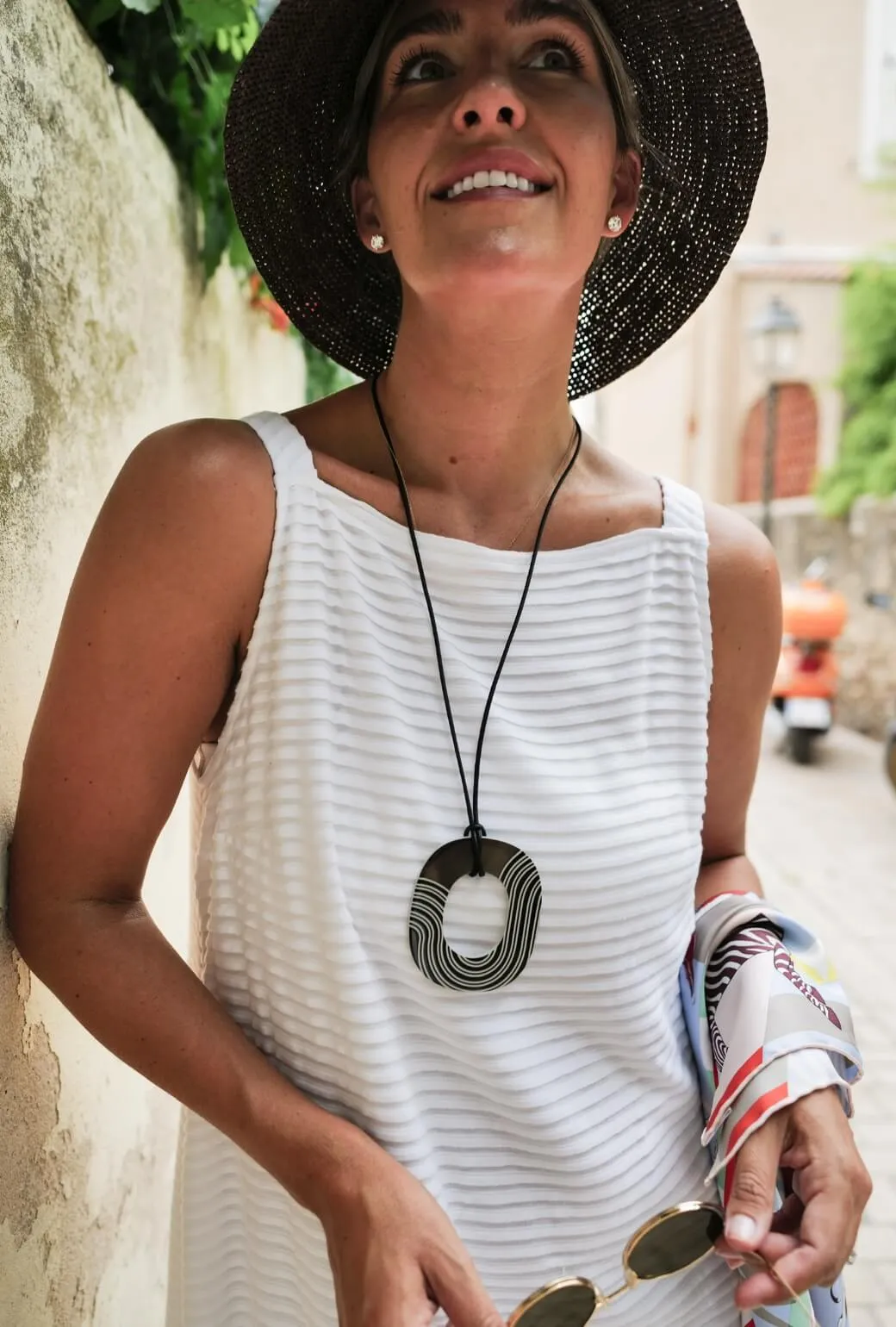 Buru x Megan Stokes The Megan MIDI Dress - White Pintuck Knit urban tone