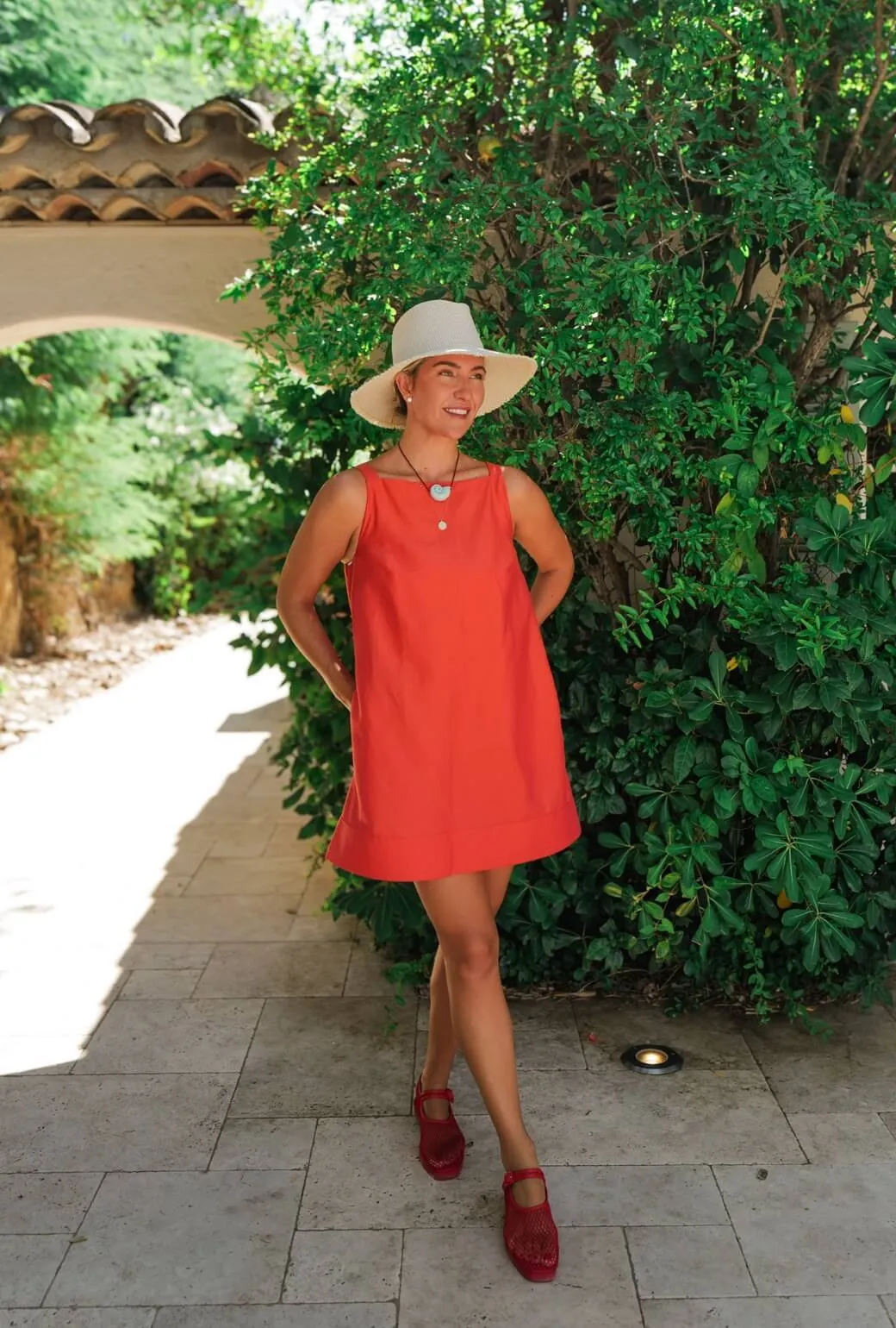 Buru x Megan Stokes The Megan MINI Dress - Coral Twill slow fashion