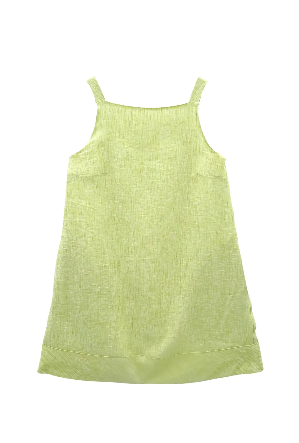 Buru x Megan Stokes The Megan MINI Dress - Green Apple Linen dress up