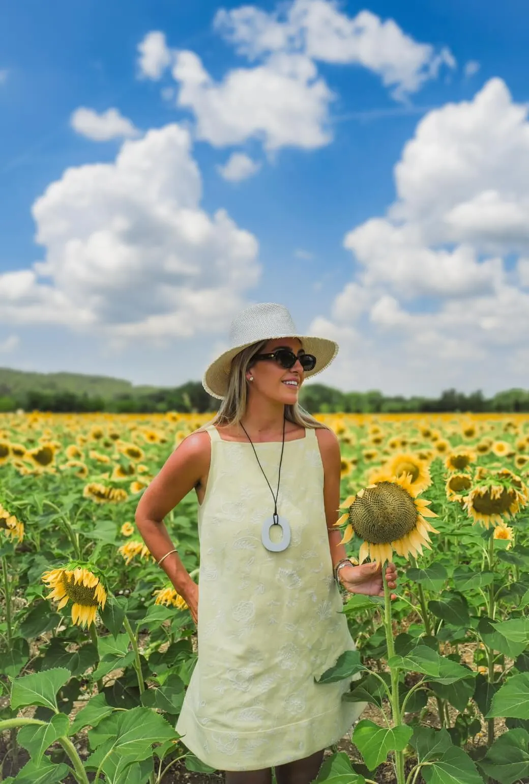 Buru x Megan Stokes The Megan MINI Dress - Yellow Linen Embroidery lifestyle look
