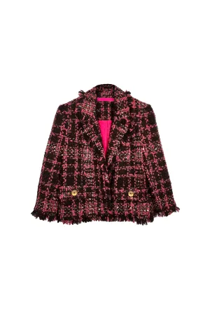 BURU x Mignonne Gavigan Boxy Blazer - Chocolate Tweed active flair