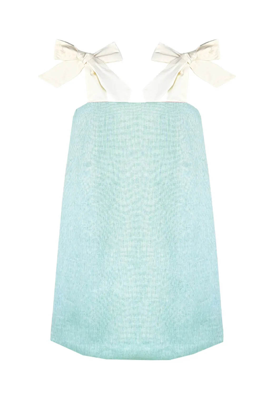 Buru x Old Soul Etiquette Pillar Dress MINI - Blue Shimmer Linen brunch look