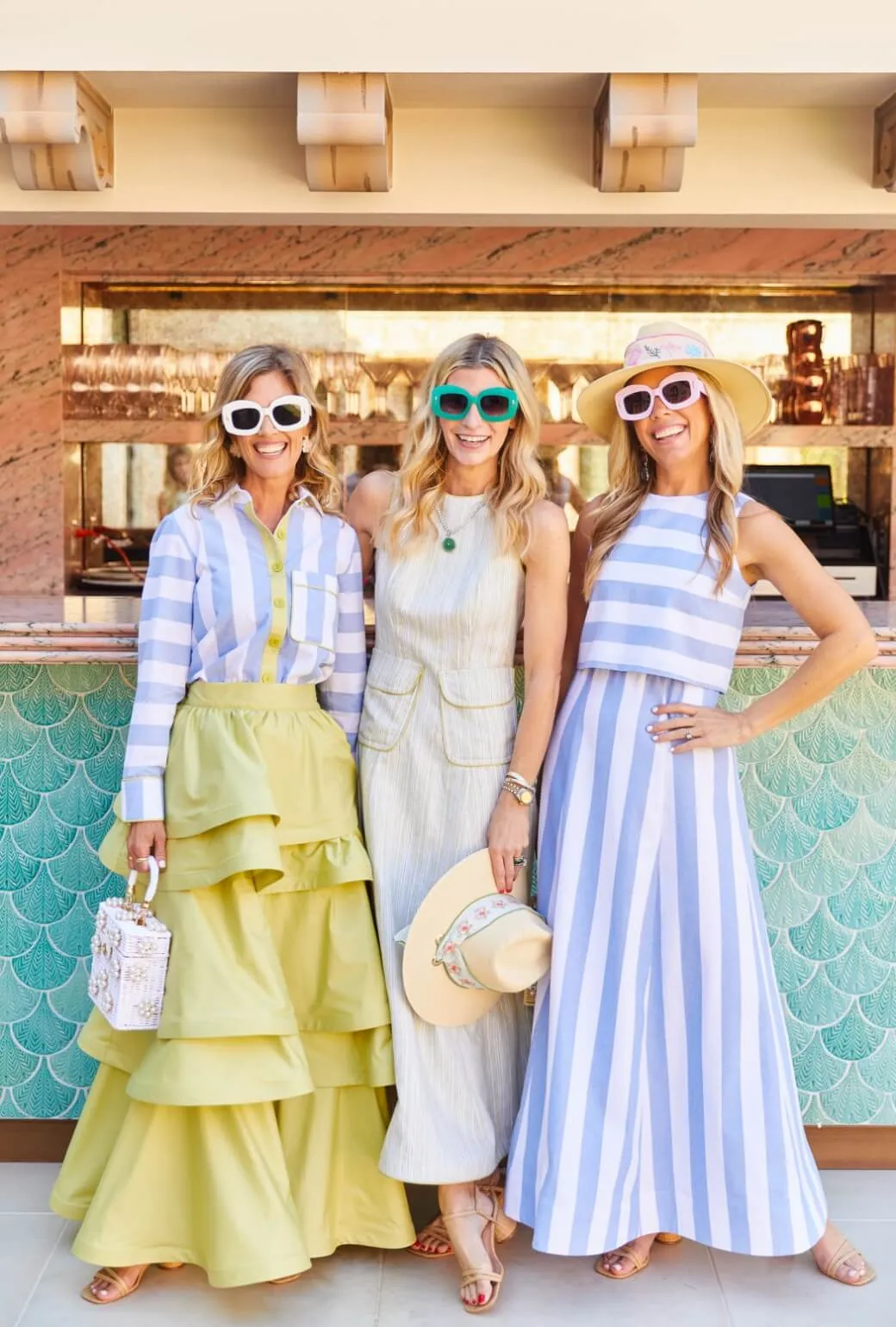 Buru x PBL Kelly Gown MIDI - Linen Stripe cultural vibe