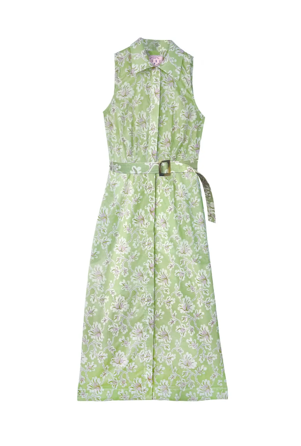 Buru x PBL Maxine Shirtdress - Green Floral luxury ease