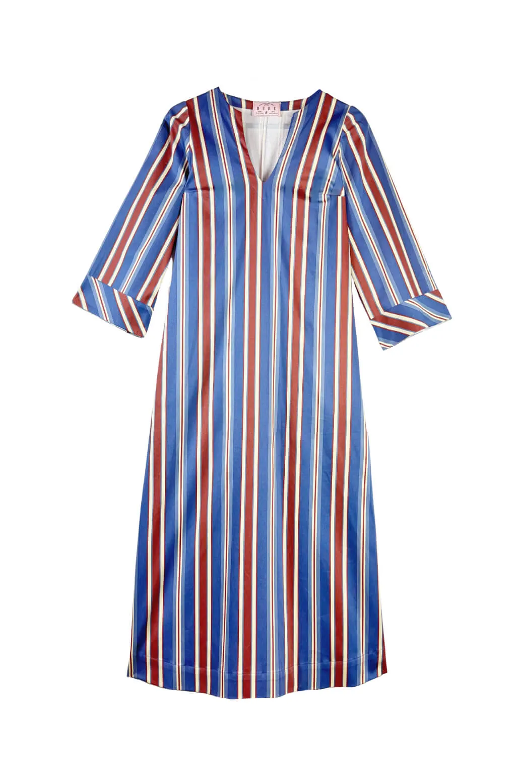 Buru x Pencil & Paper Co. Dunmore Kaftan - Crimson & Blue Stripe sleek edge