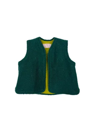 Buru x Tori Mellott Cropped Vest - Forest and Chartreuse sleek build