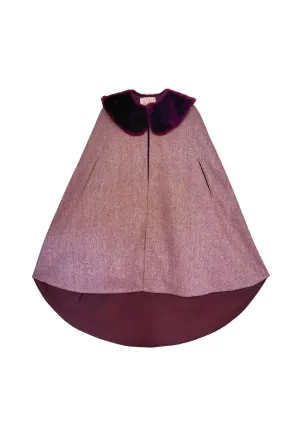 Buru  X Tori Mellott Deville Cape - Burgundy Herringbone winter pulse