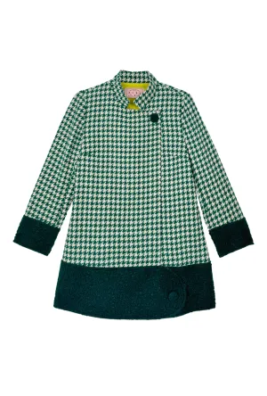 Buru x Tori Mellott Mod Coat - Green Houndstooth flexible wear