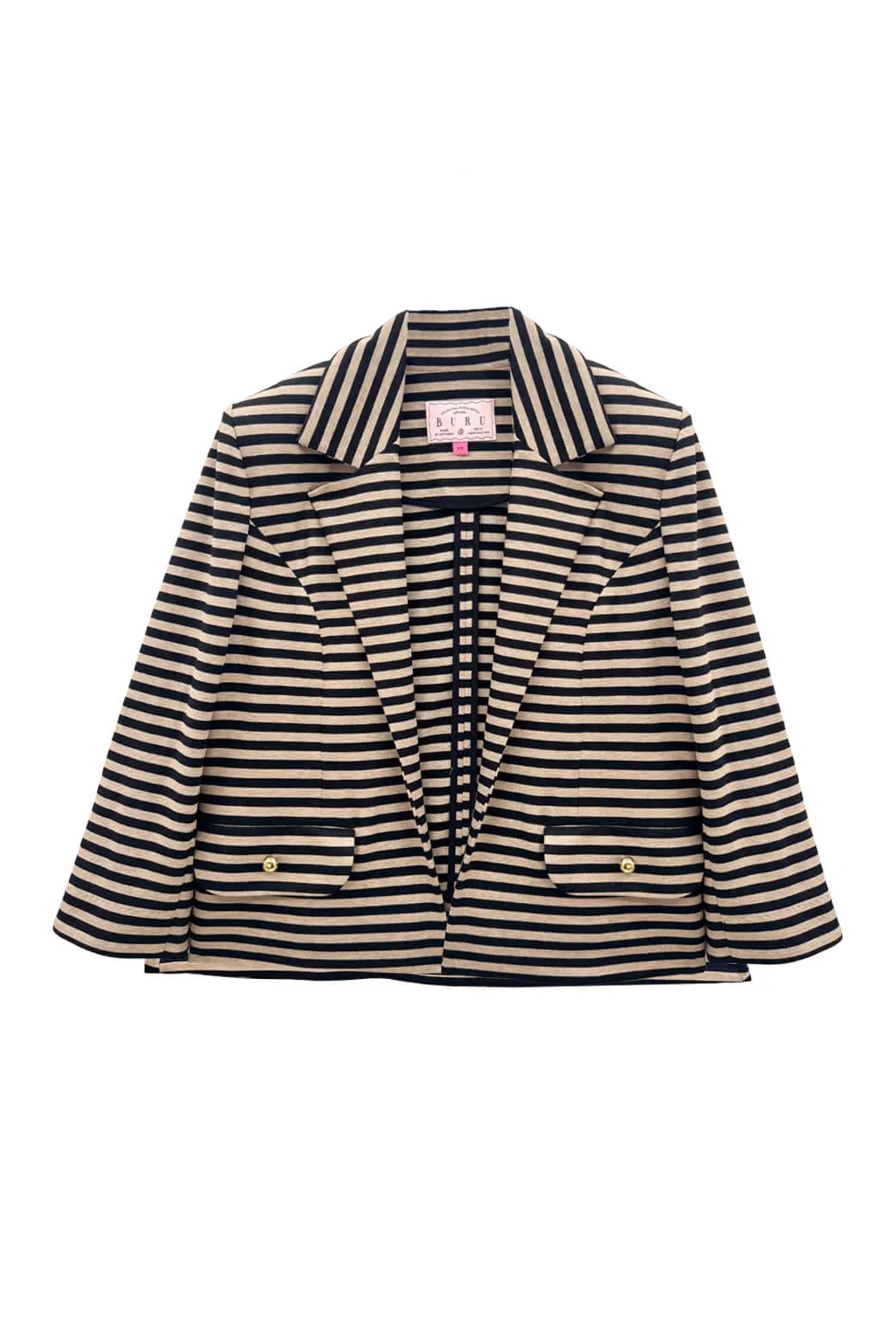 BURU x Val Knit Blazer - Taupe & Black Knit tough vibe