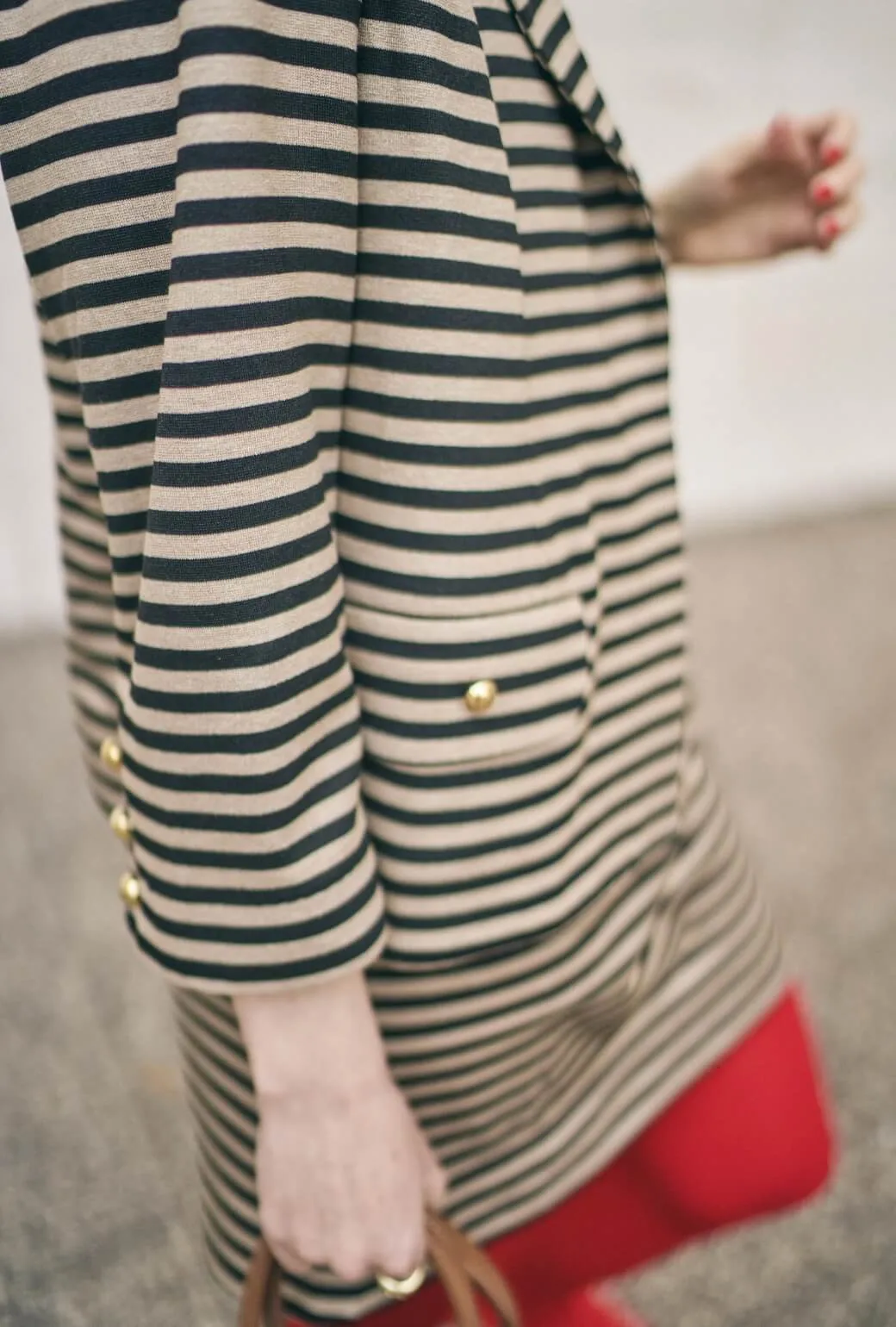 BURU x Val Knit Blazer - Taupe & Black Knit smart tone