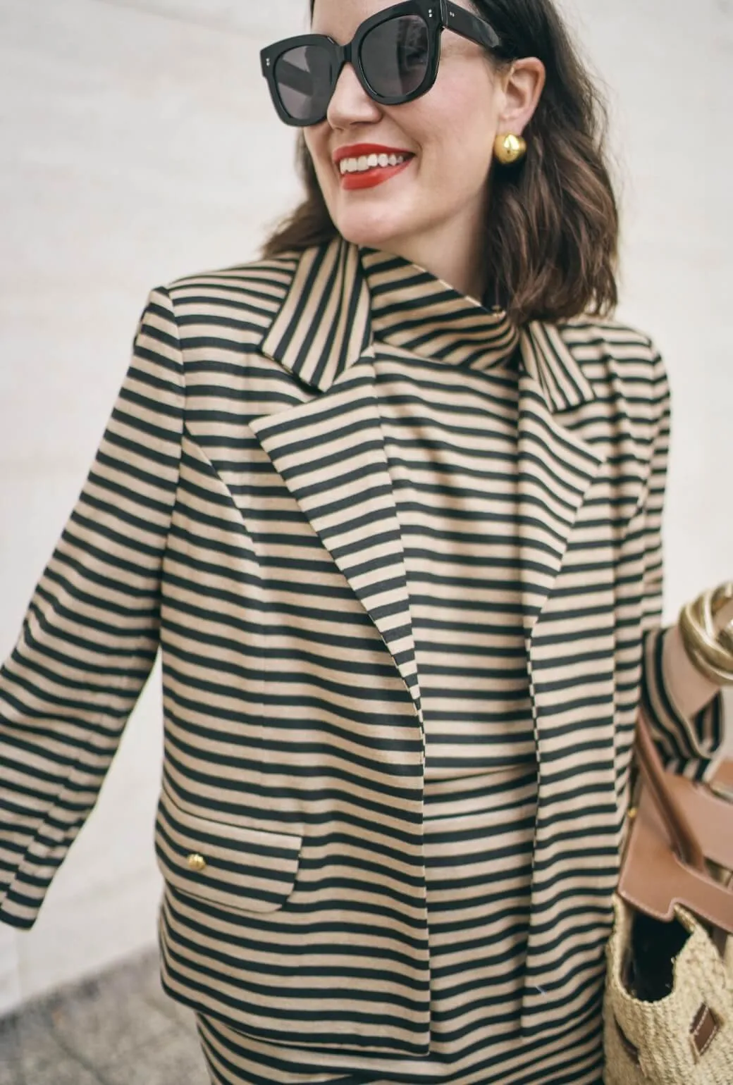 BURU x Val Knit Blazer - Taupe & Black Knit journey bold